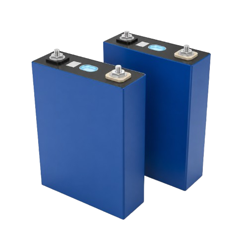 Two LiFePO4 cells wired in series — the first step in building a usable battery voltage